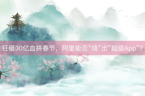 狂砸30亿血拼春节，阿里能否“烧”出“超级App”？