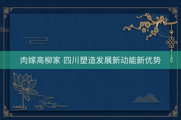 肉嫁高柳家 四川塑造发展新动能新优势
