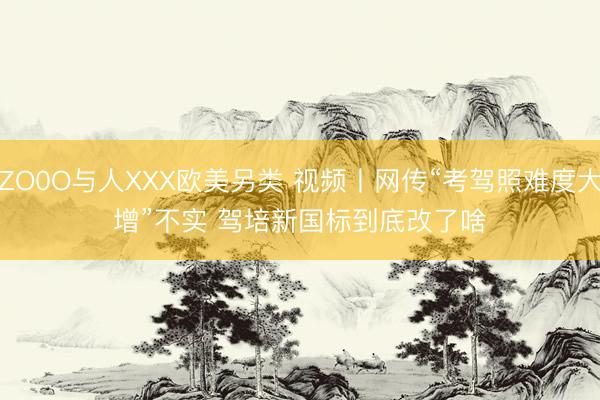 ZO0O与人XXX欧美另类 视频丨网传“考驾照难度大增”不实 驾培新国标到底改了啥