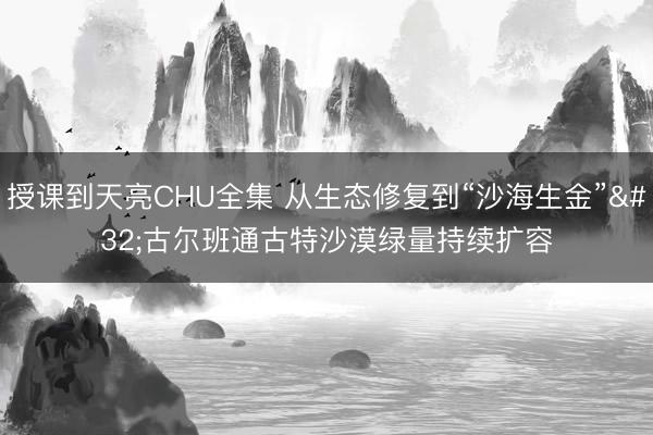 授课到天亮CHU全集 从生态修复到“沙海生金” 古尔班通古特沙漠绿量持续扩容