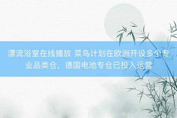 漂流浴室在线播放 菜鸟计划在欧洲开设多个专业品类仓，德国电池专仓已投入运营