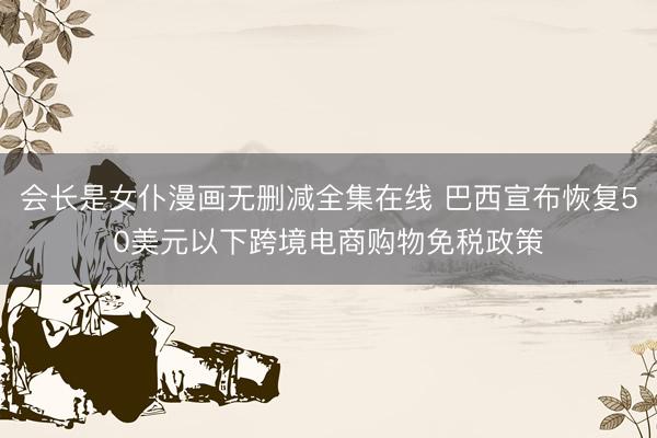会长是女仆漫画无删减全集在线 巴西宣布恢复50美元以下跨境电商购物免税政策