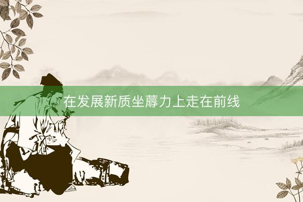 在发展新质坐蓐力上走在前线