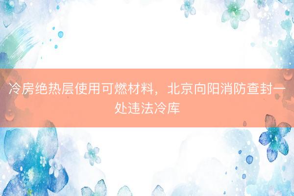 冷房绝热层使用可燃材料，北京向阳消防查封一处违法冷库