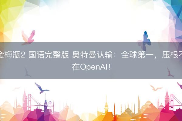 金梅瓶2 国语完整版 奥特曼认输:全球第一,压根不在OpenAI!