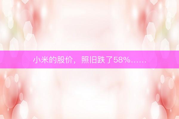 小米的股价，照旧跌了58%……