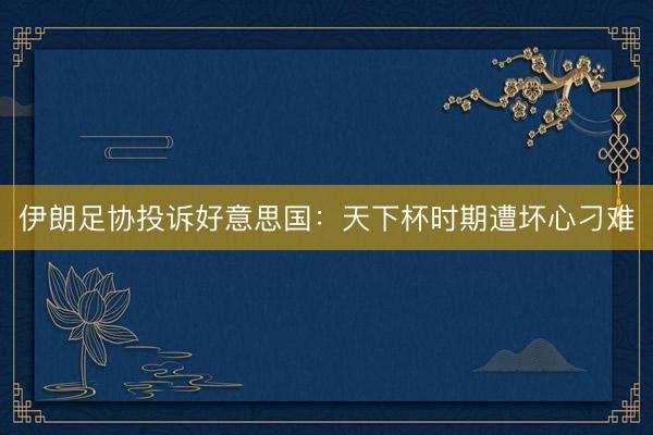 伊朗足协投诉好意思国：天下杯时期遭坏心刁难